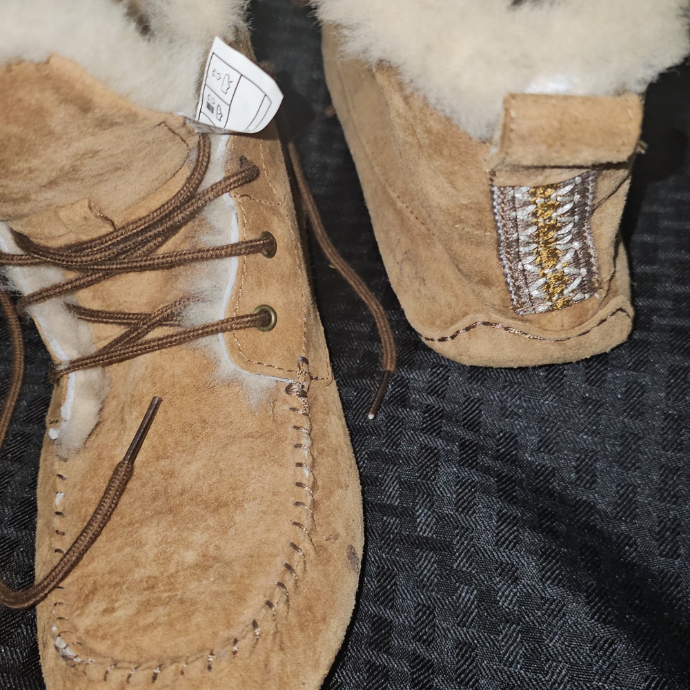 UGG Cream Fur-Lined Interior Moccasins